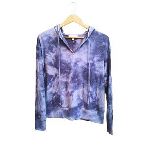 NWT Women's Knox Rose Blue Tie Dye Hooded‎ Sweatshirt SIZE Small